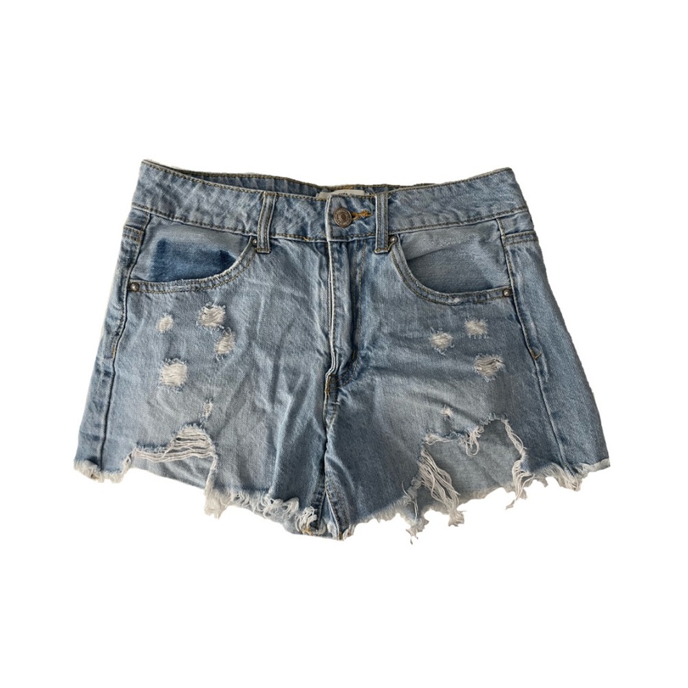 FOREVER 21 distressed blue jean shorts size 24